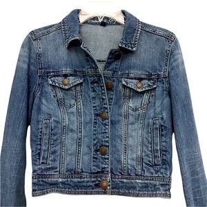 ⭐️American 🦅Eagle Cropped Jean Jacket Small Petite👍 Preowned Great Condition